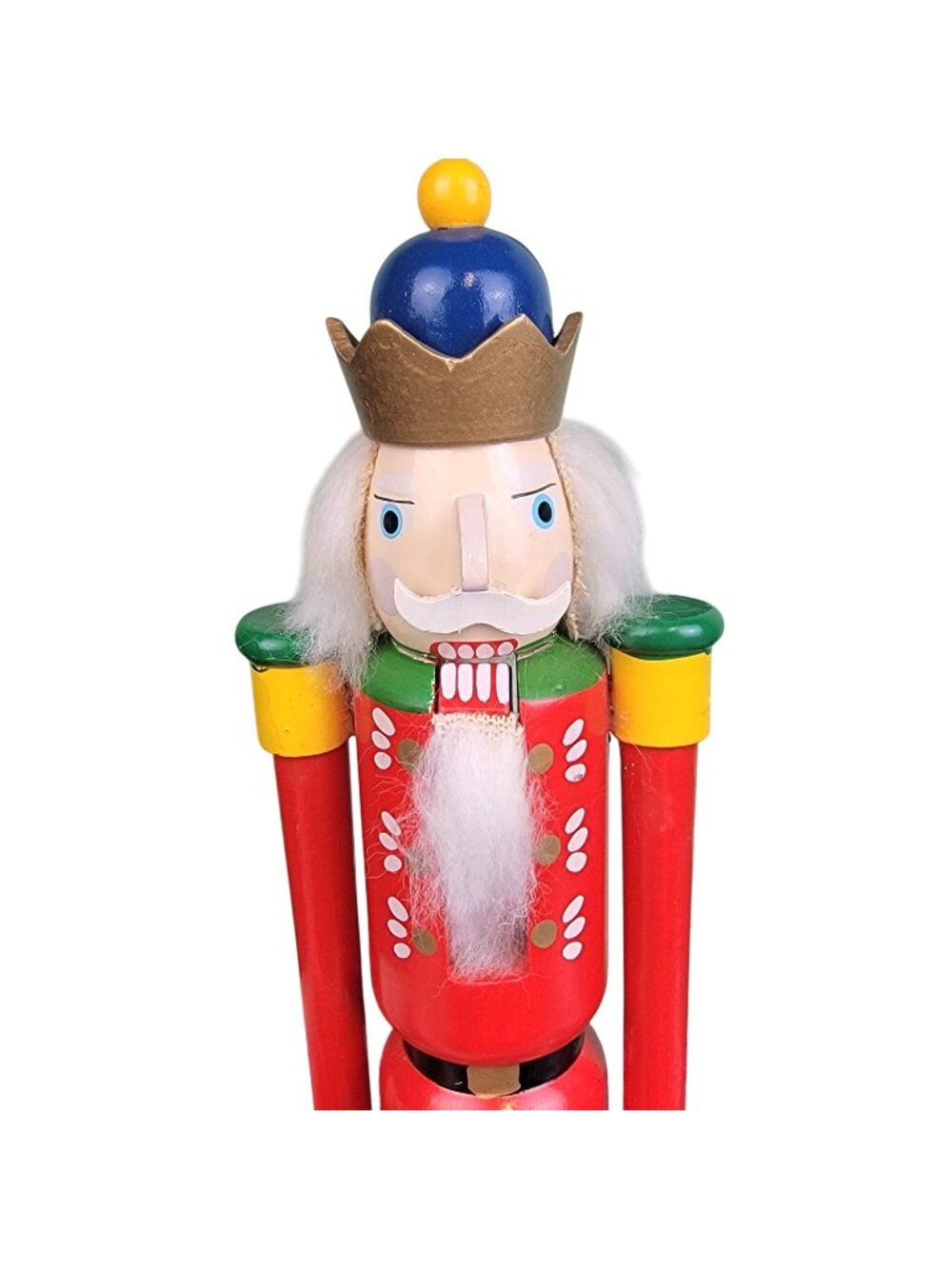 Vintage 15 Inch Colorful King Nutcracker Wood Toy Christmas Tree Home Decor Red